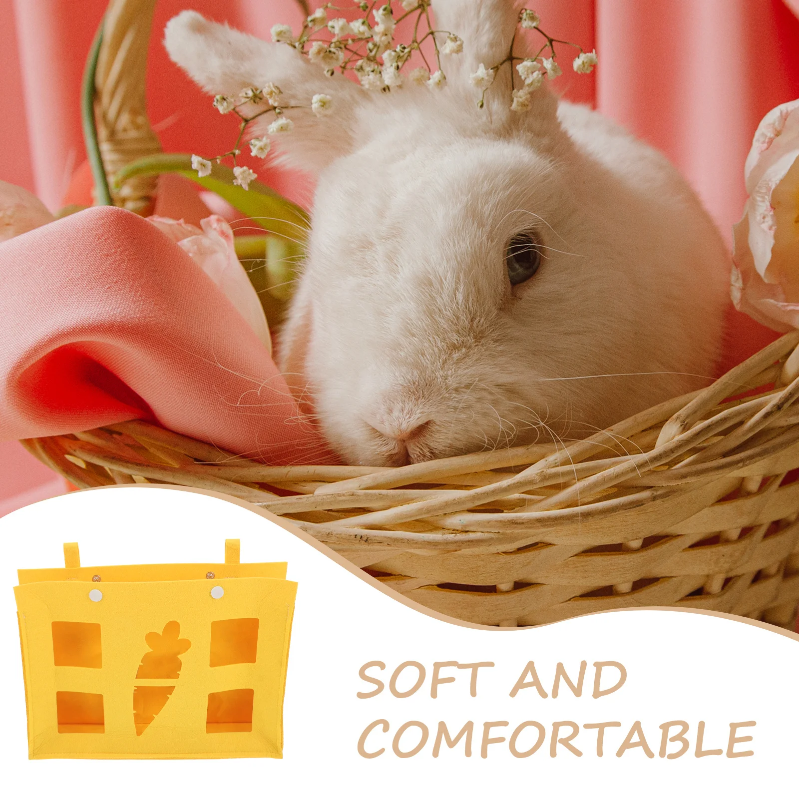 الحيوانات الأليفة القش المغذية حقيبة أرنب معلقة العشب المغذية لخنزير غينيا الحيوانات الصغيرة تغذية تخزين الأرنب القش موزع #2