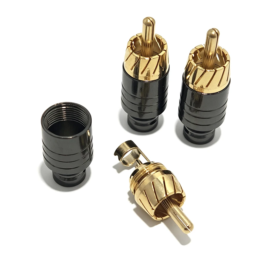 Soldering RCA Lotus Plug Jack Connector Speaker Output/Input Adapter Plug For Automotive Audio/Video Interface Small Tail Hole