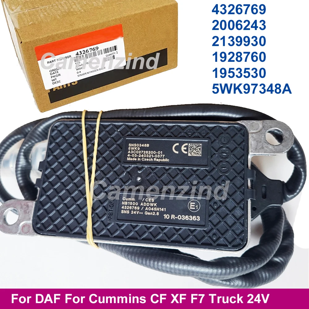 

High Quality 4326769 5WK97348A 2006243 2139930 1928760 1953530 Nox Nitrogen Oxide Sensor For DAF For Cummins CF XF F7 Truck 24V