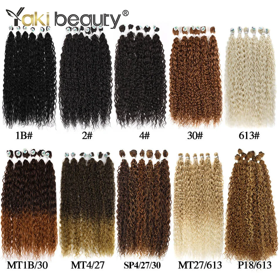 Bundles de cheveux synthétiques bouclés, vague d\'eau, tissage de cheveux, extensions de cheveux bouclés, jerry, bio Ice, haute qualité, Anjo Plus