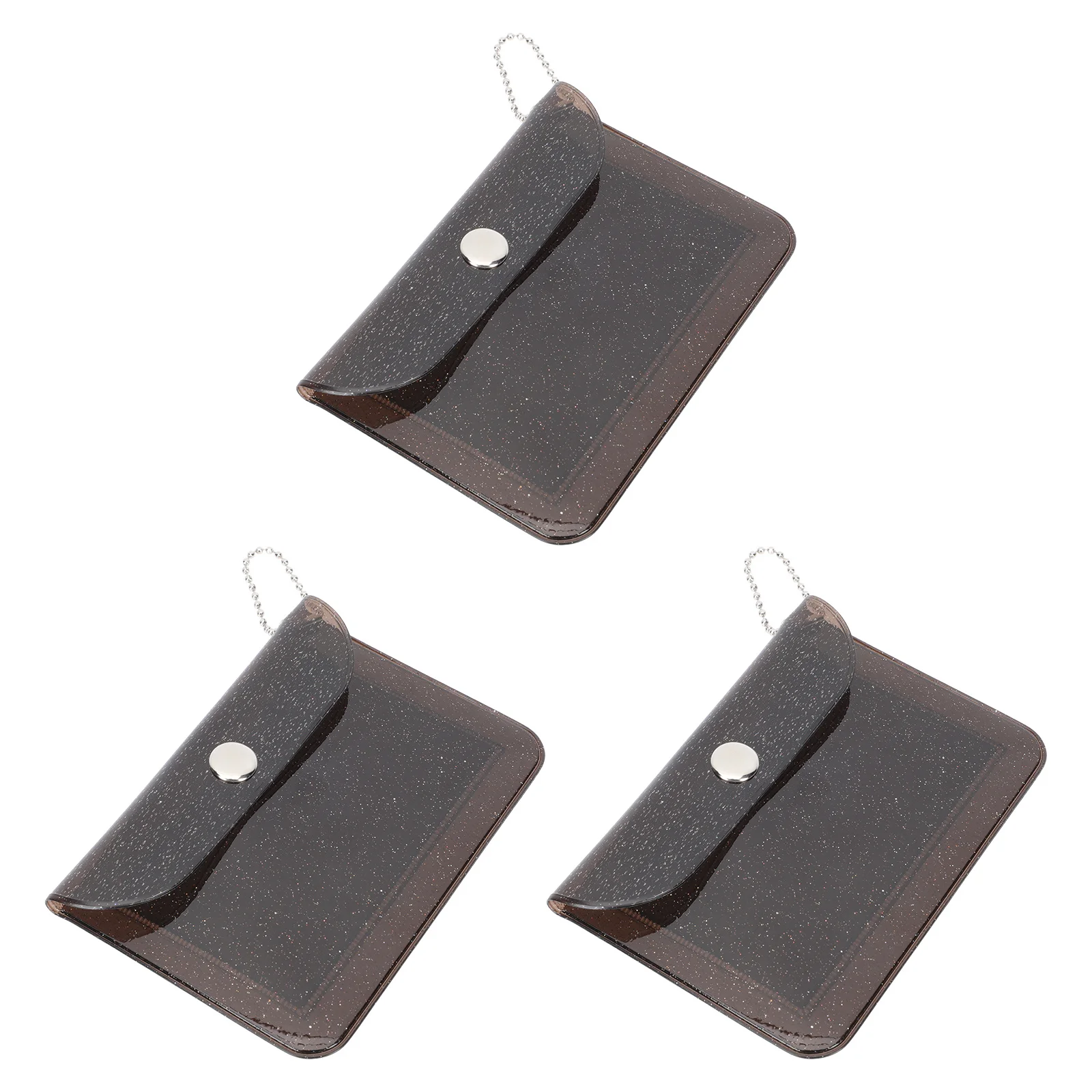 3 قطعة بولي كلوريد الفينيل شفافة بطاقة حقيبة التخزين حقيبة صغيرة لامعة للعملات المعدنية محفظة صغيرة المحمولة تغيير المنظم حامل بطاقات الهوية الائتمانية #6