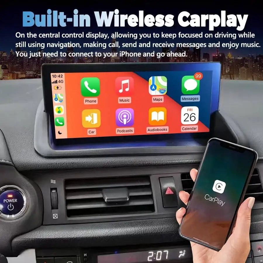 10.25'' Android Carplay For Lexus CT200 CT200h 2011-2019 Autoradio Stereo CarPlay Multimedia Video Player Car WIFI 4G Navigation