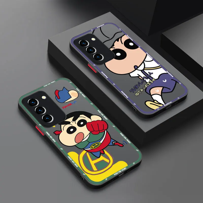 Fashion Crayon Shin-chan Frosted Translucent Phone Case For Samsung Galaxy A03 Core A02 A10 A12 A20 A21 A50 A70 S A01 A04E A05