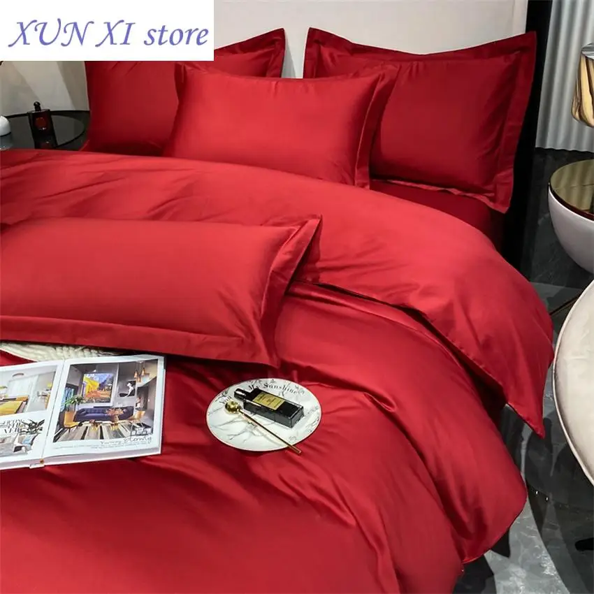 2023 Luxury Bedding Set Egyptian Cotton Duvet Cover Pillowcase Ru Europe Double Queen King Size Bed Linen Soft Bed Sheet Sets