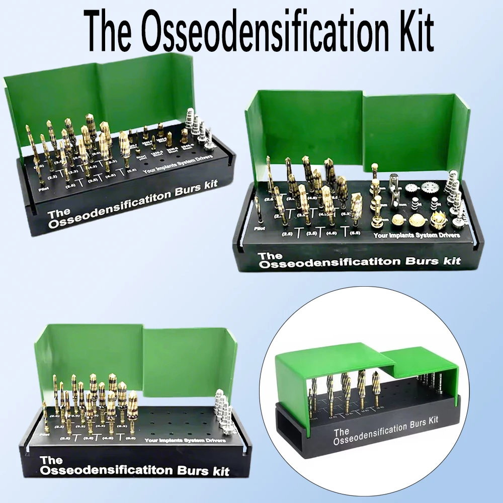 

Complete Implant Surgery Kit with Drivers Burs and Drills for Osseodensification and Maxillary Sinus Lift Procedures