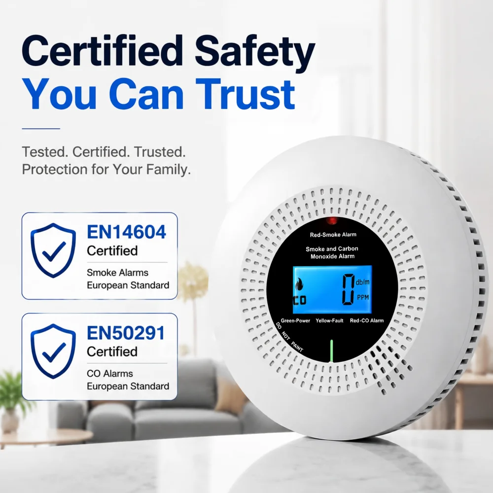 CCEsafety Wifi Tuya Smoke Carbon Monoxide Detector Smoke CO Detector 10-Year Sensor Battery Operated Home Boiler Room Fireplace gallery 4