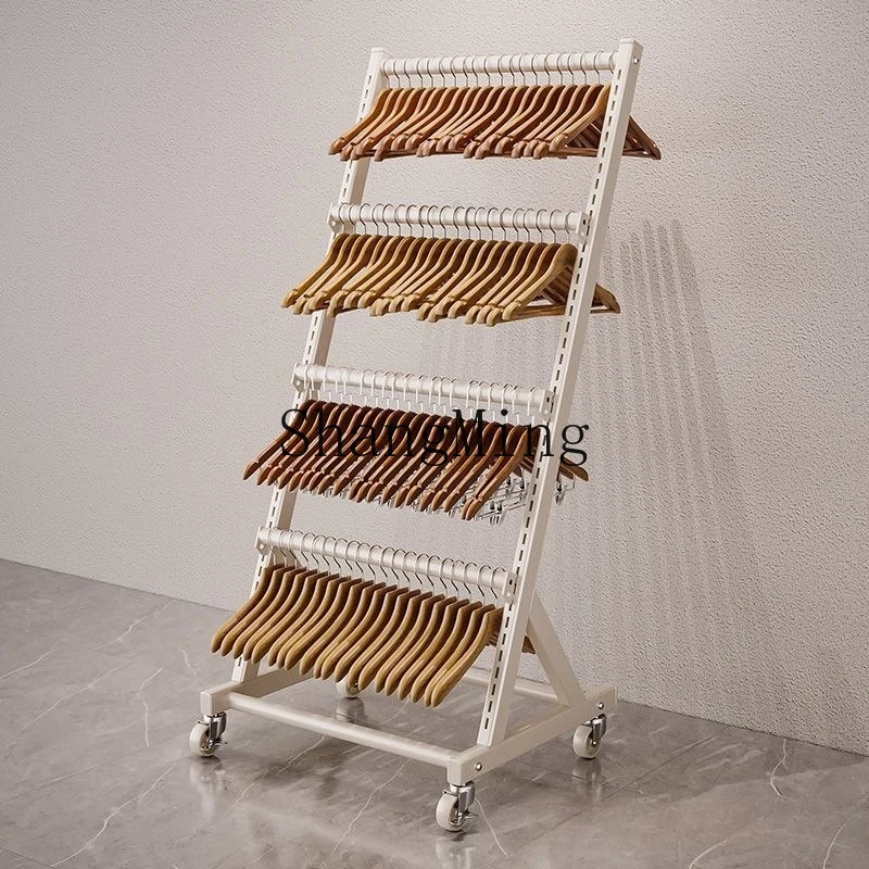 

ZYY Balcony Clothes Drying Rack Clothing Store Display Storage Artifact Women's Pants Rack Storage Cart