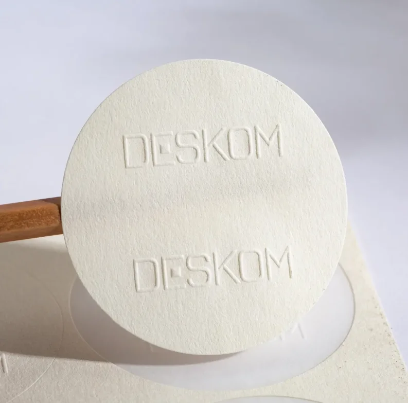 Customized high-end logo self-adhesive special texture paper 3D embossed sticker packaging label