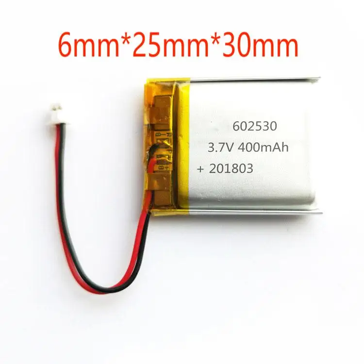 2/5/10/20 Pcs 3.7V 400mAh 602530 Lithium Polymer Ion Battery 2.0mm JST Connector