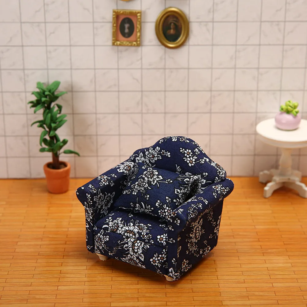 

2Pcs Miniature Sofa for Dollhouse Decor Tiny Living Room Furniture Set Realistic Scale Home Interior Photo Prop Mini House Sofa