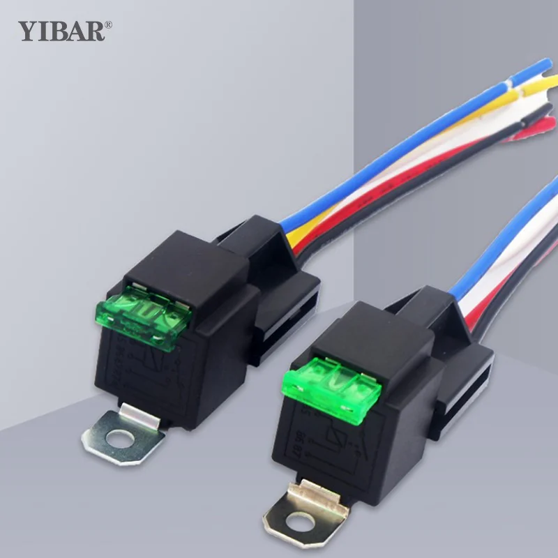 12V DC 4 Pin Car Automotive Fused Relay 30A Normally Open Relais 30A Fuse With 4pin/5Pin High Quality Backrest