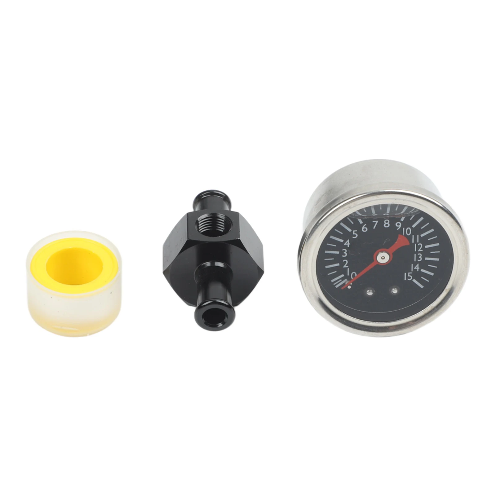 Fuel Oil Monitoring Gauge 0-15 psi Axial Mount Shock Resistant Design for 1/8'' NPT Thread Engine Applications