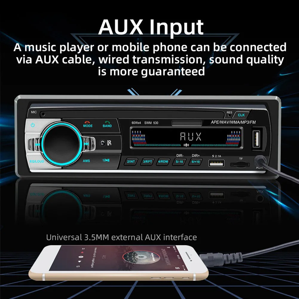 1 Din Car Stereo Radio Car Radio USB MP3 Player 188*58mm Car Audio Player 12 Pin Interface Four Channel Output