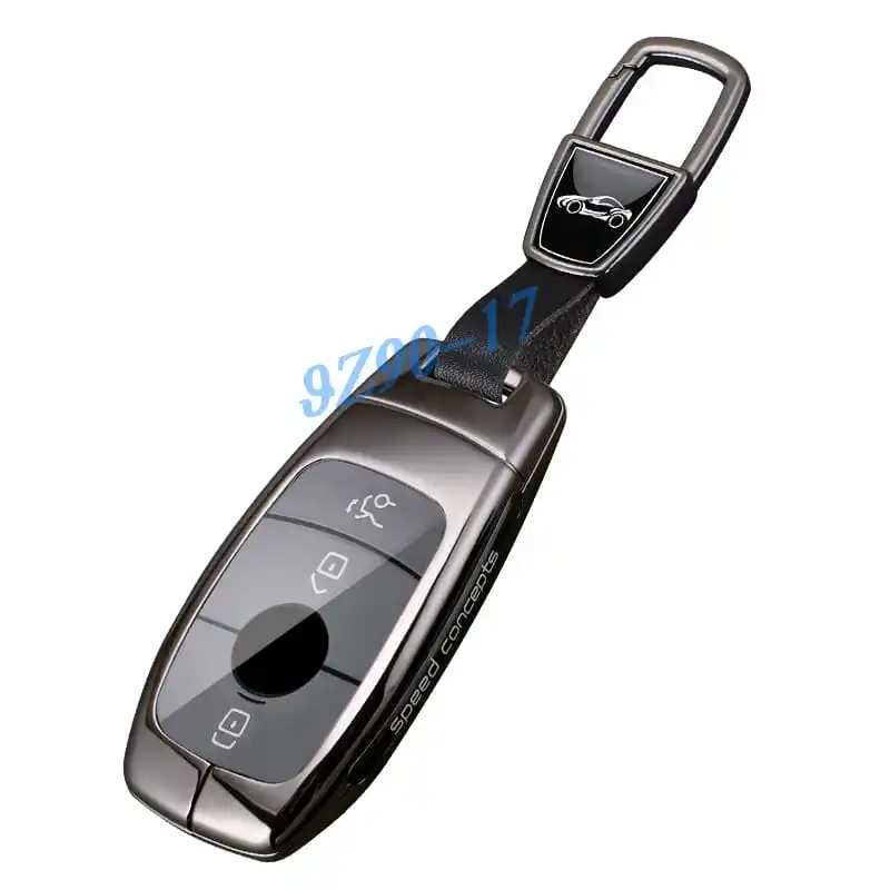 Metalowe etui na kluczyk samochodowy z włókna węglowego z breloczkiem do Mercedes Benz A B C E S G GLA GLB GLC GLE CLA EQA EQB EQC — 2