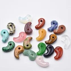 Wholesale 12pcs/lot fashion natural tiger eye stone rose quartz magatama charm pendants for jewelry marking free shipping