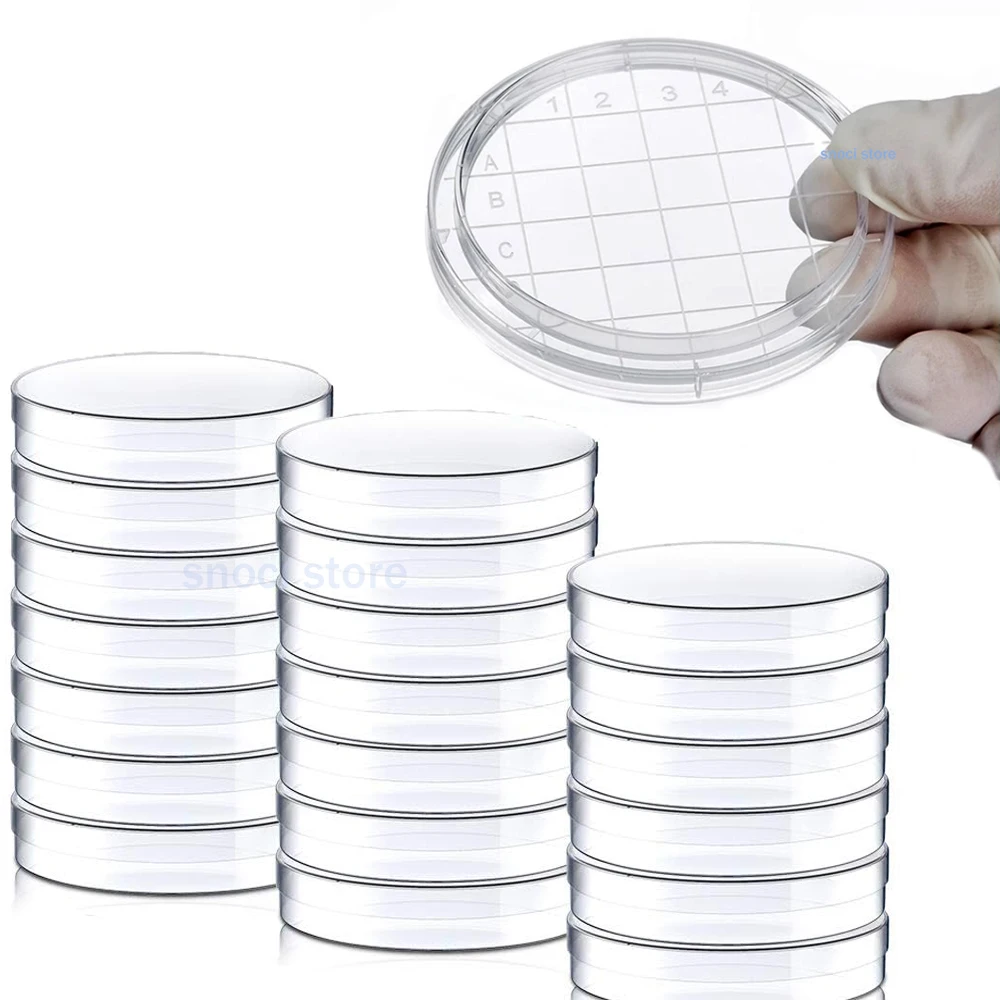 

Sterile Plastic Petri Dishes with Lids 55 x 16mm Deep Clear Lab Petri Dishes Cell Culture Dishes for School Science Experiment