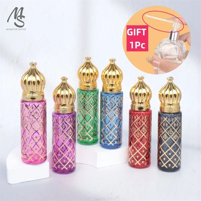 8ml Essential Oil Roller Bottle Luxury Glass Gold-plated Perfume Bottle Install Massage Oil and Mosquito Repellent Empty Cans