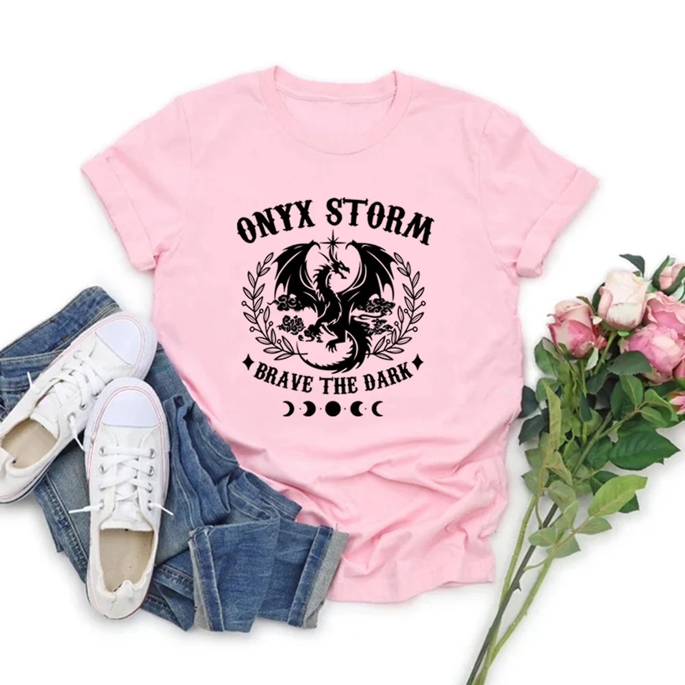 Onyx Storm T-shirts Fourth Wing Basgiath War College T Shirt Men Women Short Sleeve T-Shirts Vintage Unisex Streetwear Tee Tops