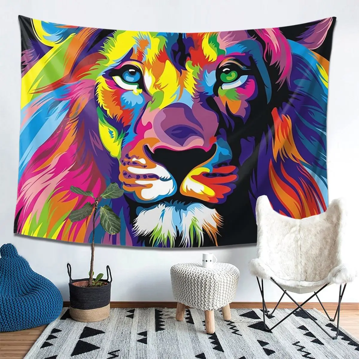 

Бэнкси Радуга Лев граффити поп-арт живопись гобелен Декор искусство эстетические гобелены для спальни дома настенная ткань настенная подвеска