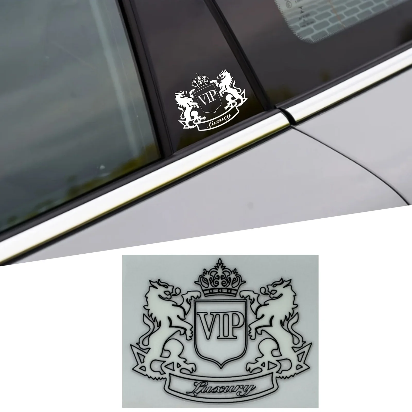 4개/세트 'VIP 럭셔리' 사자 엠블럼 스티커 오토바이 자동차 스타일링 장식 로얄 테마 데칼 액세서리