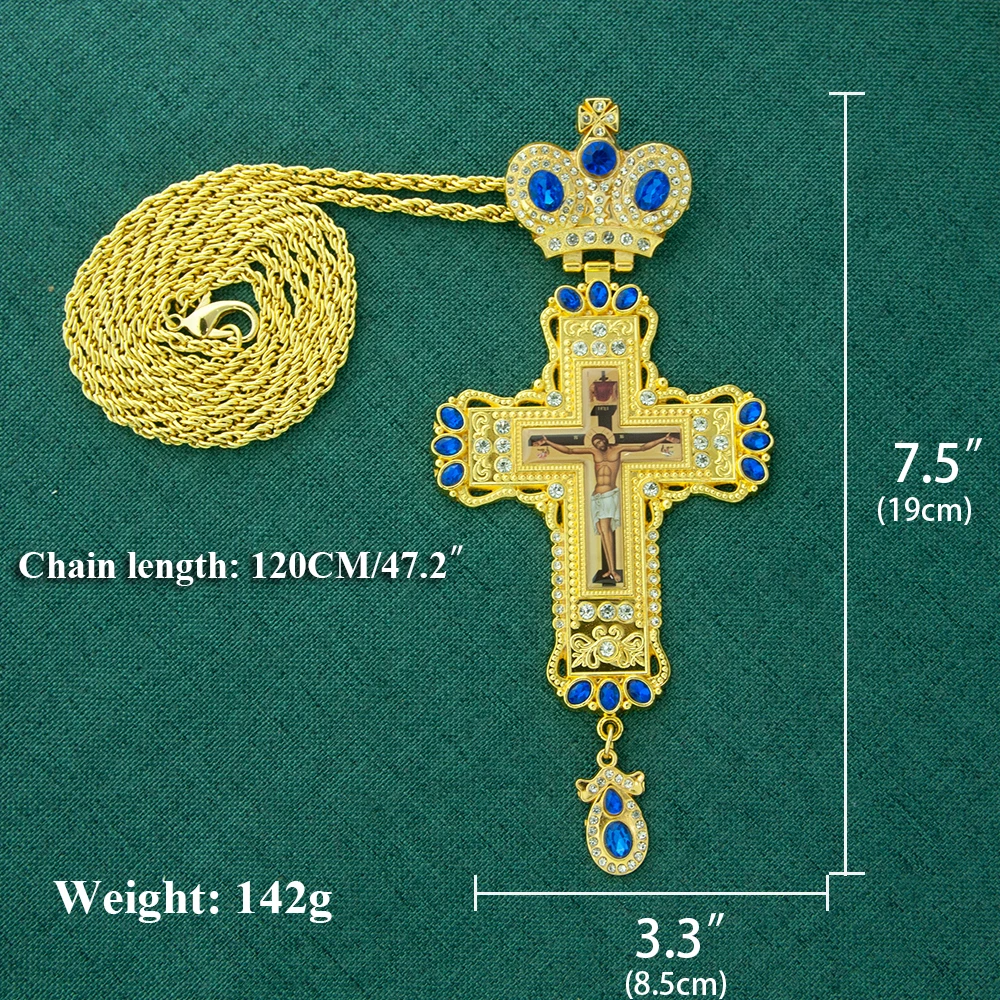 HT Church Product Manufacture Classic Orthodox Jesus Crucifix Cross Necklace Bishop Holy Father Pectoral Cross for Priest