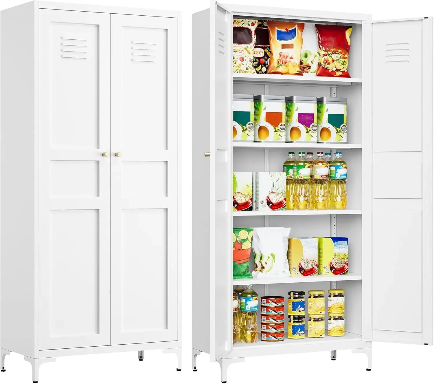 Storage Cabinet with Doors and Shelves,Pantry Storage Cabinet,61