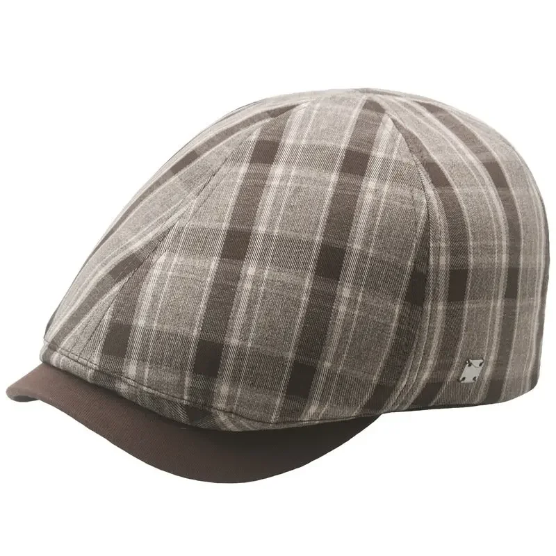 

Four Seasons Cotton Print Newsboy Caps Flat Peaked Cap Men and Women Painter Beret Hats 124