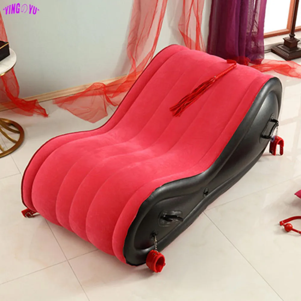 Multifunction Inflatable Bed Sofa For Travel Beach Beds Chaise Fold Bedroom Furniture Arm Chair Velvet PVC Leather Bed Frames