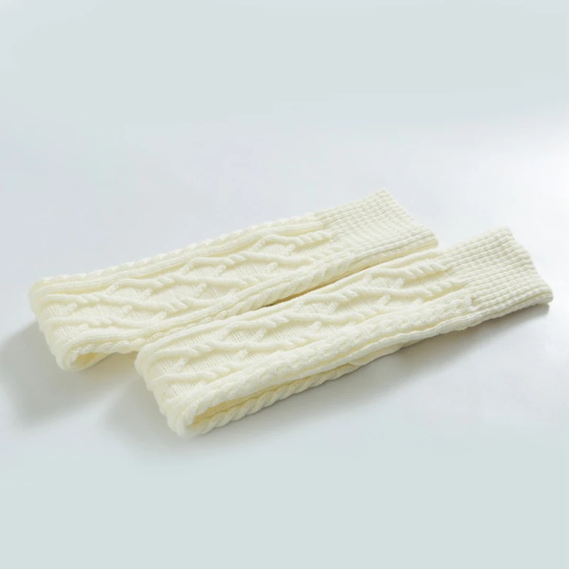 Lolita Warm Foot Socks Knitted Over The Knee Foot Warmers Knitted Warm Knee Pads Double Diamond Shaped Floor Socks