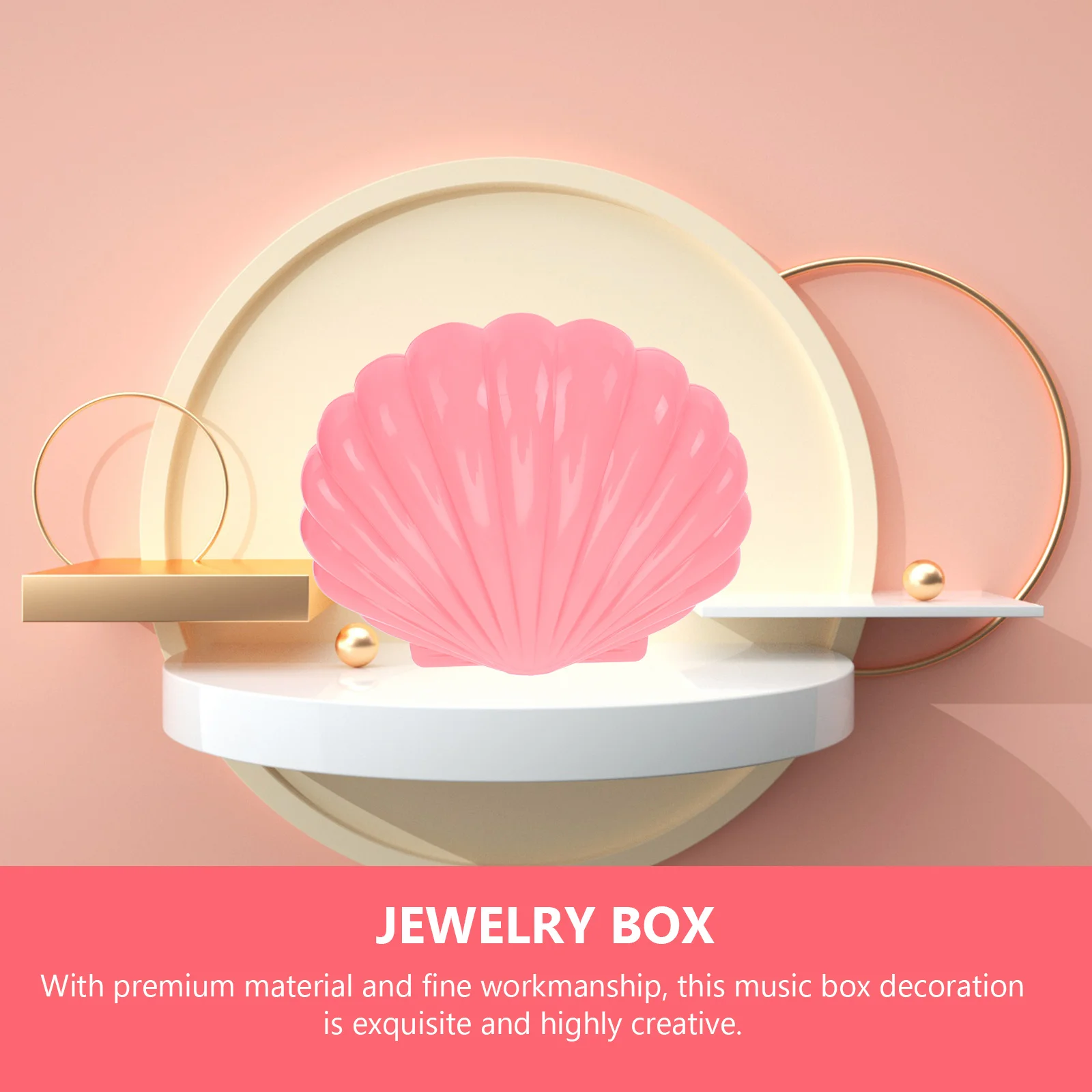 

Music Box Jewelry Storage Holder Rotating Musical Decor Shell Shaped Portable Box For Earrings Organizing Mini Storage Glowing
