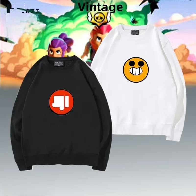 

Молодежный повседневный свитшот Wild Blstars Game Cartoon Smile Red Thumb Crew Ne из чистого хлопка с длинными рукавами