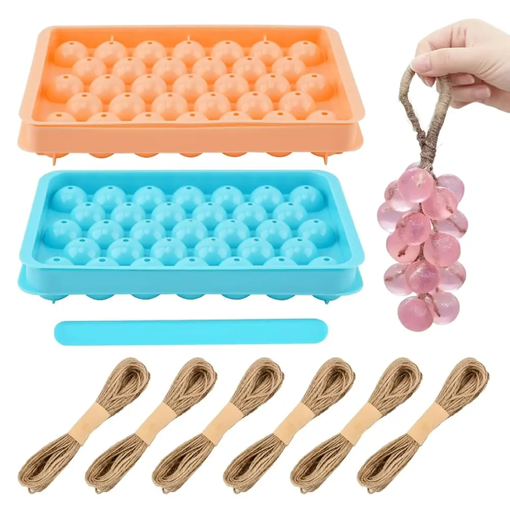 

Набор форм для мыла в форме виноградинок - 2 шт., набор для самостоятельного изготовления мыла ручной работы с палочкой для перемешивания, джутовой веревкой, многоразовые формы для домашнего мыла