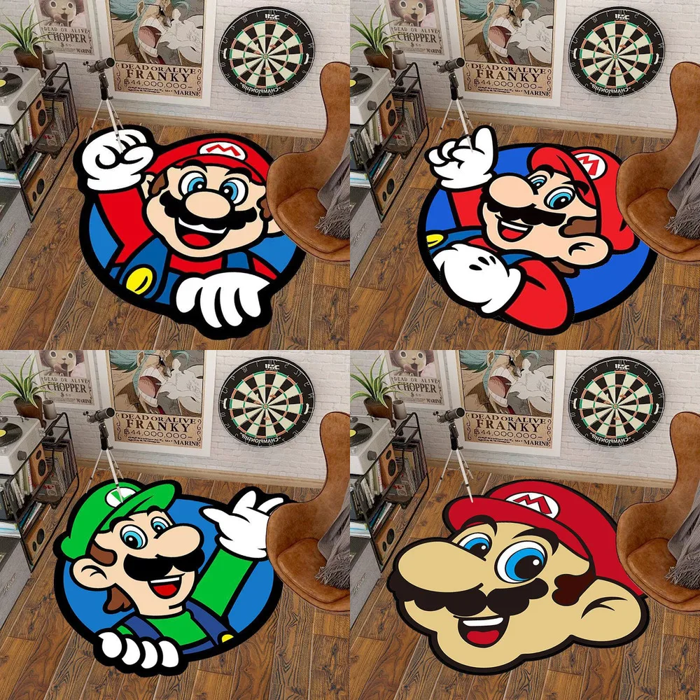

Super Mario Bathroom Door Mats Round Coral Floor Mats Embossed Embroidered Bathroom Thickening Absorbent Rug Door Home Decor