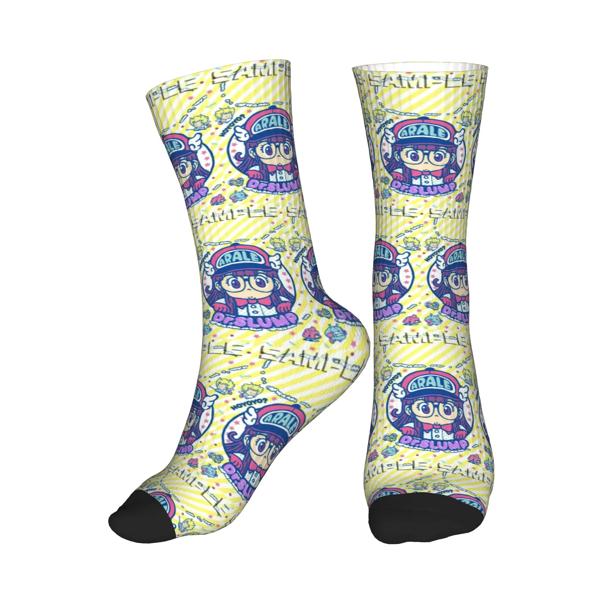 

All Seasons Cute Dr.Slump-Robot Girl Arale Hoyoyo Sport Middle Tube Socks High Quality Crew Socks Stockings for Men Women