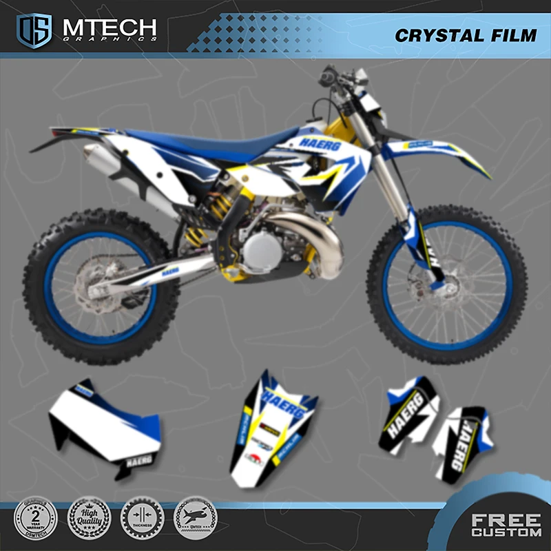

DSMTECH Motorcycle Fairing Graphics Background Decals Stickers kits for Husaberg TE 2011 2012 Number Name Custom 005