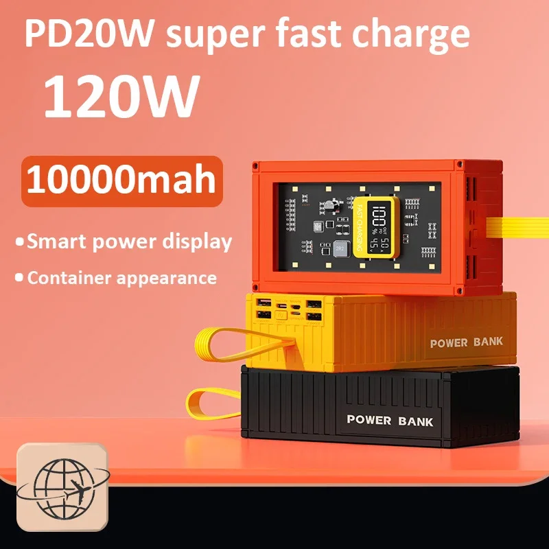 

For Xiaomi mobile power bank PD20W two-way fast charging 10000mAh large capacity digital display with LED light transparent new