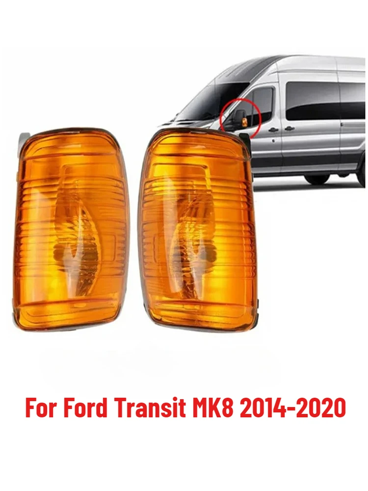 1 teil/para Set LINKS & RECHTS Flügel Spiegel Anzeige Lampe Objektiv Abdeckung Fall Kunststoff Bernstein Fit Für Ford Transit Mk8 2014-2018 2019 2020