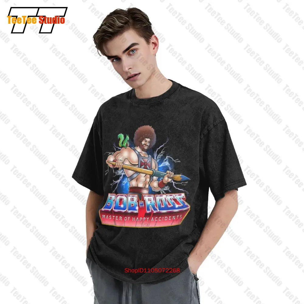 تي شيرت سيد الحوادث السعيدة بوب هو مان ماسترز الكون مضحك أسود عتيق كبير الحجم JZOI #3