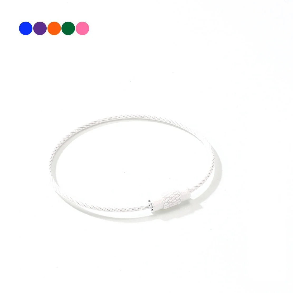 10pcs Colorful Stainless Steel Wire Keychain Cable Loop Set
