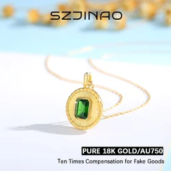 Original Design 18K Gold Natural Diopside Pendant Necklaces Anniversary Party Gift Fine Jewelry With Certificate for Women