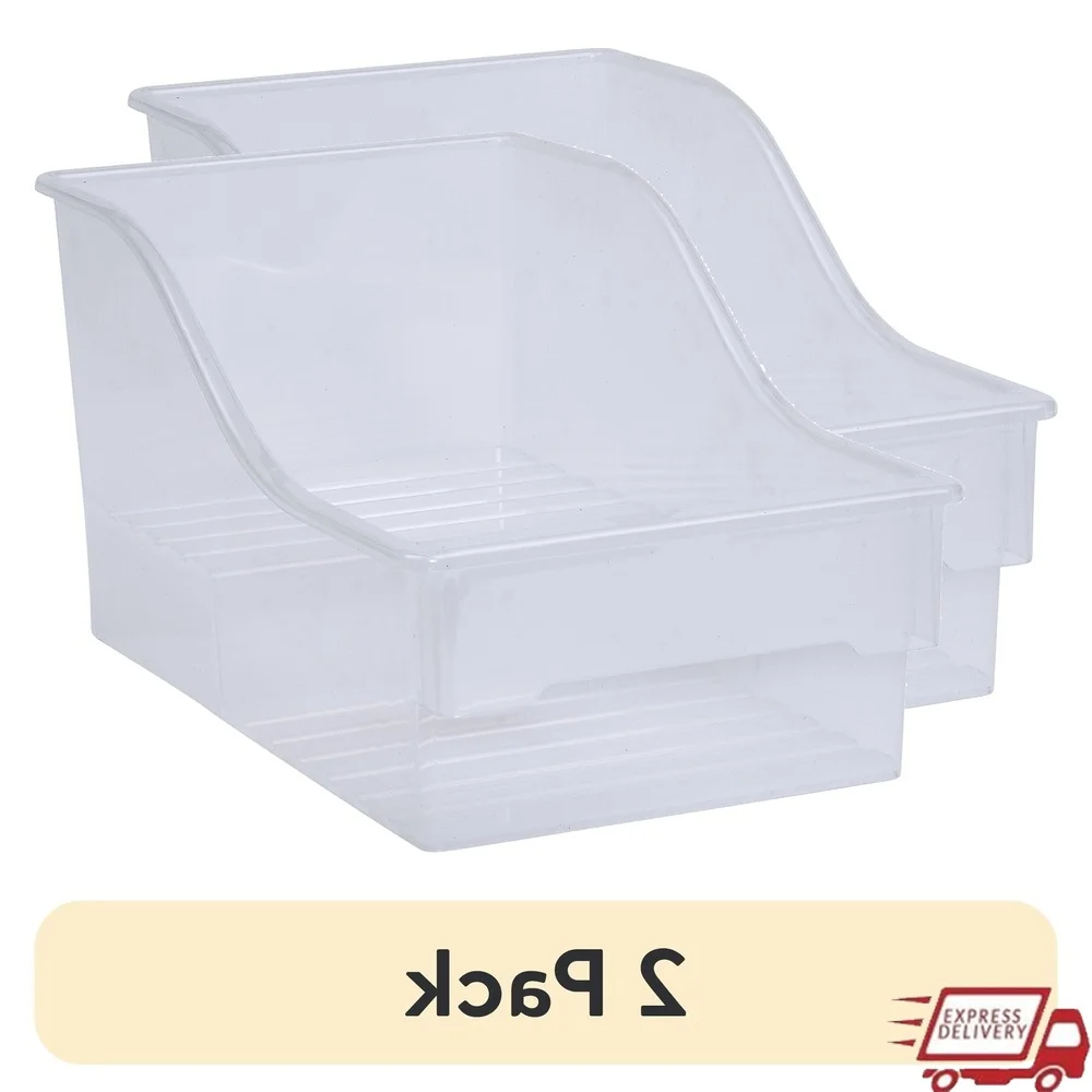 

(2 pack Large Clear Plastic Storage Bin the Kitchen Bathroom Closet Pantry etc.