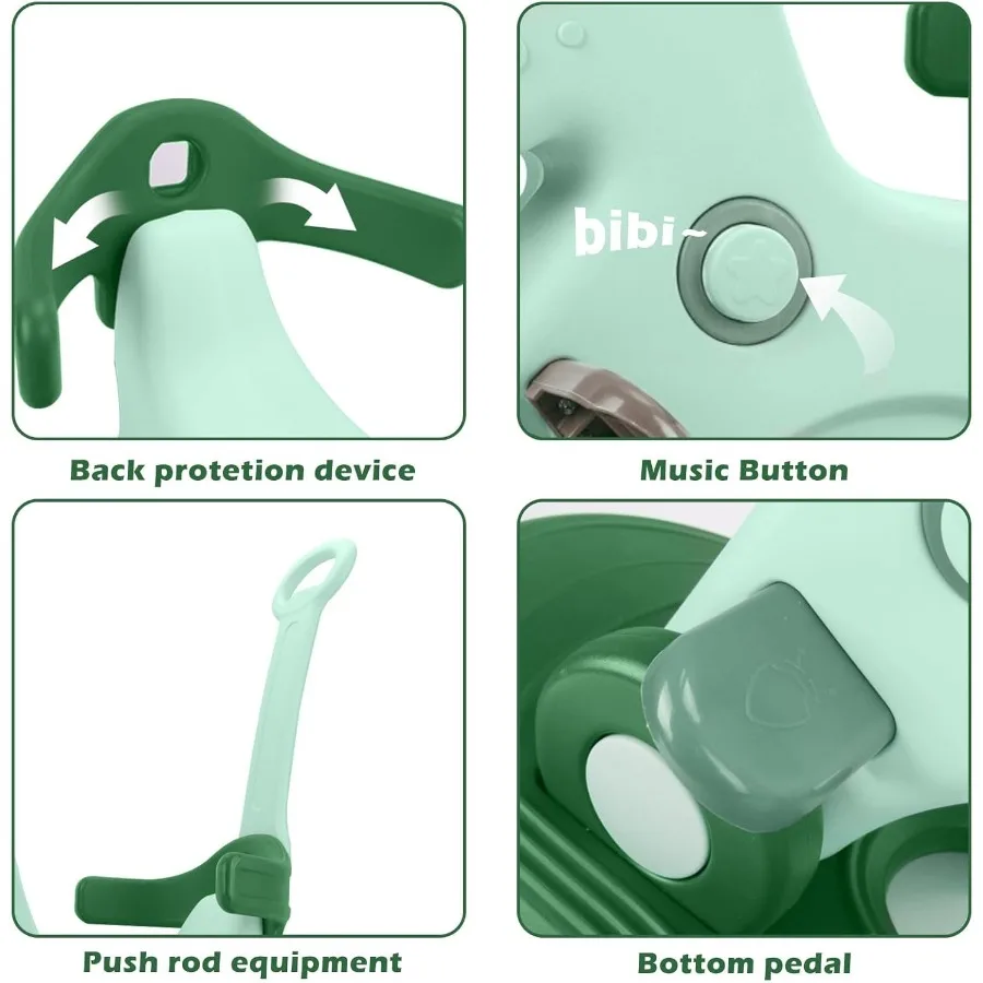 ม้าโยก 4 in 1 สำหรับเด็กวัยเตาะแตะ 1-3 ปี ของเล่นโยกเด็ก ของขวัญวันเกิดสุดสนุกสำหรับเด็กอายุ 1 ปีขึ้นไป ของเล่นขี่พร้อมที่ทรงตัวแบบถอดได้
