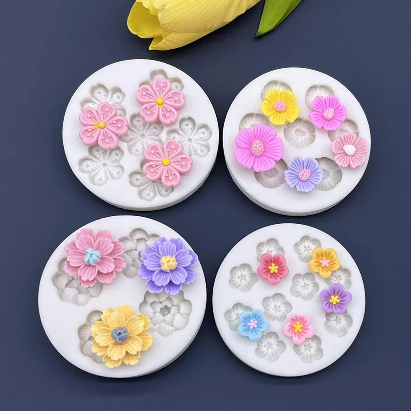 

Flower Daisy Silicone Sugarcraft Mold Resin Tools Cupcake Baking Mould Fondant Cake Decorating Tools Moulds silicone Star mold