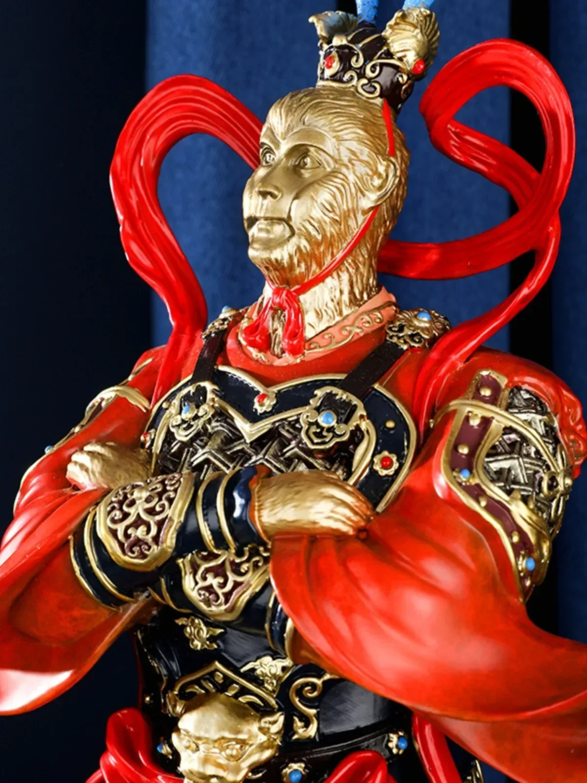 Sun Wukong Qitian เครื่องประดับที่ยอดเยี่ยมลิงในตำนานห้องนั่งเล่นสำนักงานการศึกษารูปลิงไฮเอนด์ของขวัญทองแดง