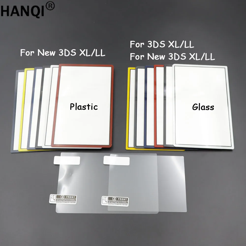 Top LCD Plastic Lens Cover +Upper & Lower Screen Protector Film For 3DS XL/LL New 3DS XL/LL Game Console Replacement Accessories