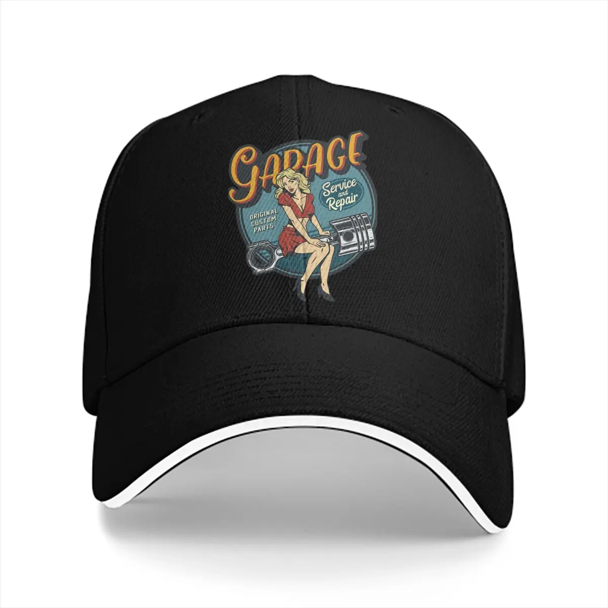 Mechanic on Duty Pin Up Girl (2) Unisex Baseball Caps Peaked Cap  Sun Shade Hats for Men Women