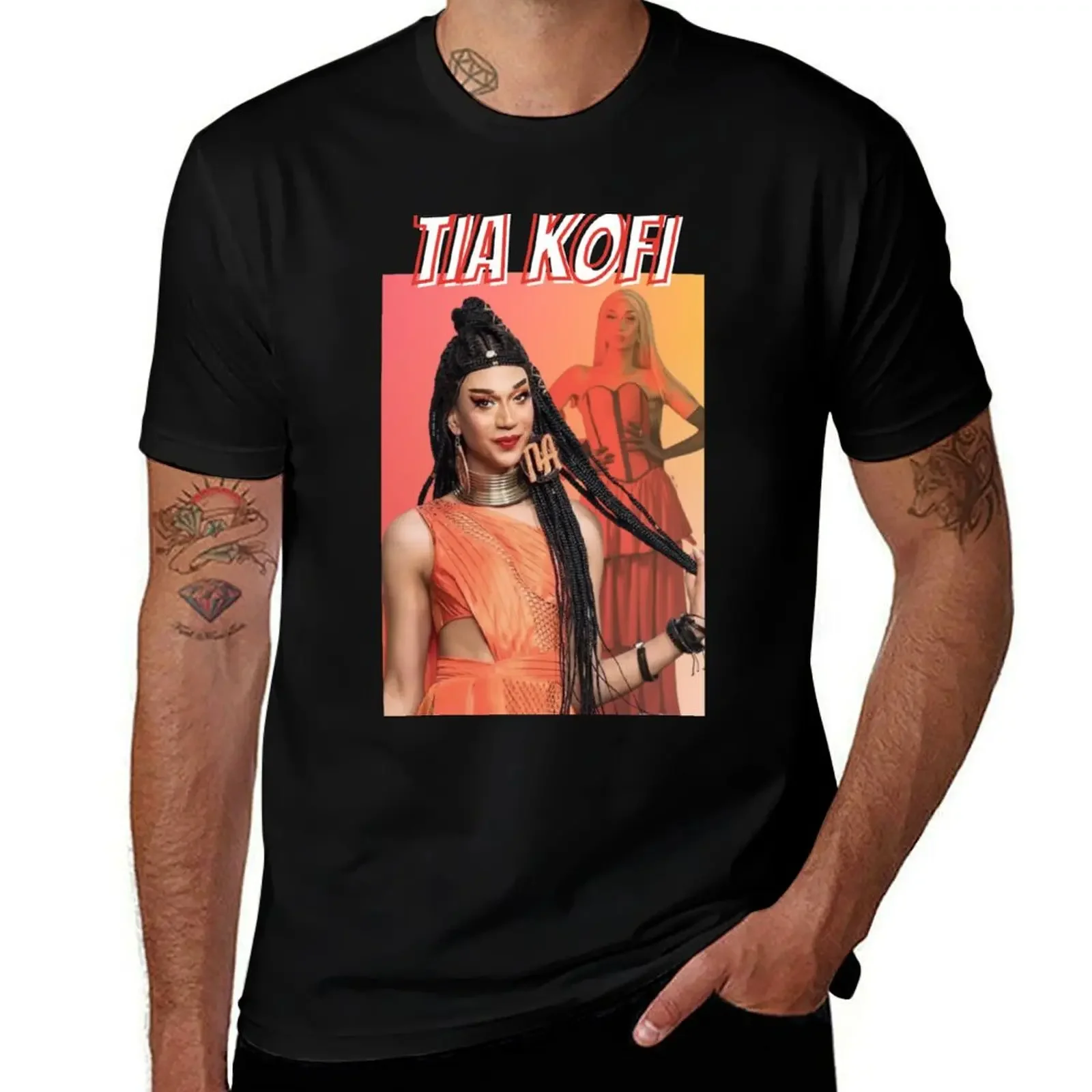 

Retro Inspired Tia Kofi from Drag Race UK Season 2 T-Shirt man clothes cheap stuff new edition summer top clothes for men