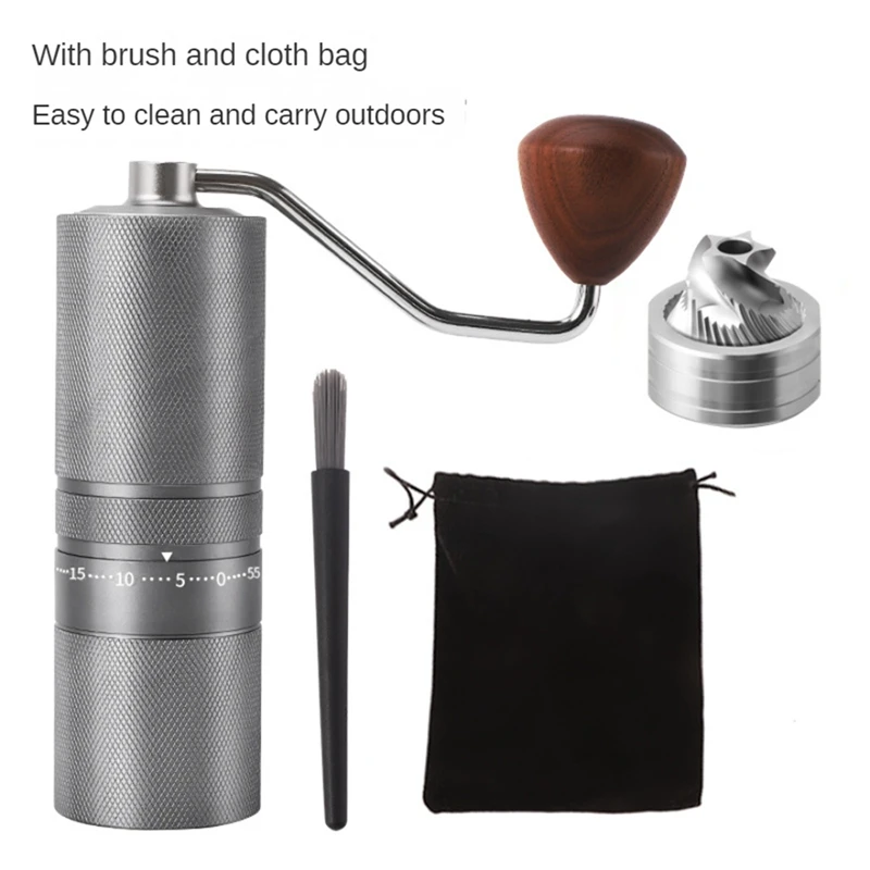 Manual Coffee Grinders CNC Stainless Steel Core Adjustable Hand Coffee Bean Grinding Machine For Outdoor Home Office