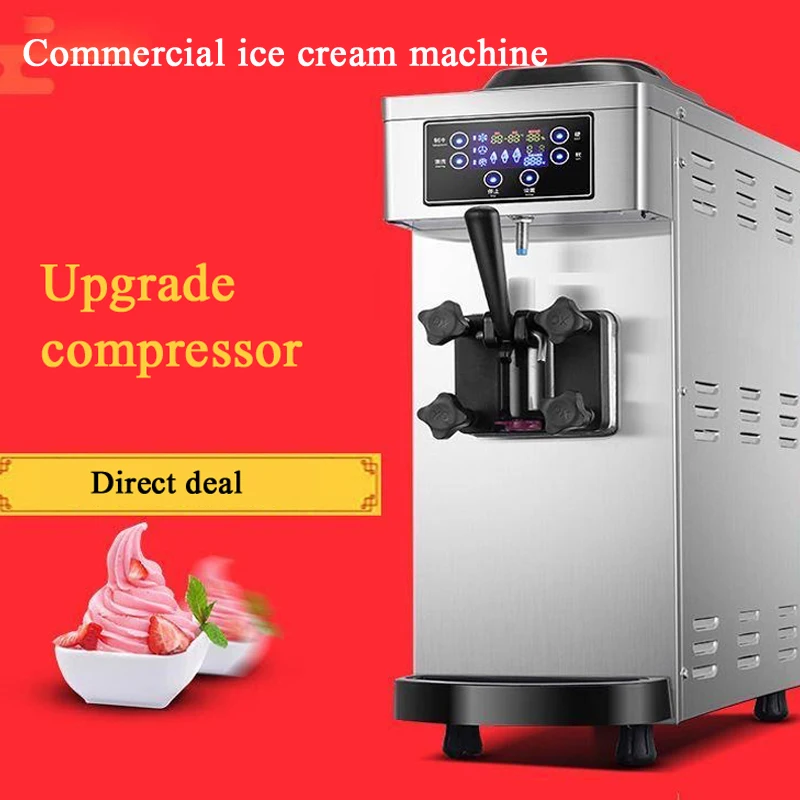 

Коммерческая машина для мороженого, емкость 10-12 л/ч, 1100 Вт, настольная машина для мягкого мороженого, цилиндр из нержавеющей стали