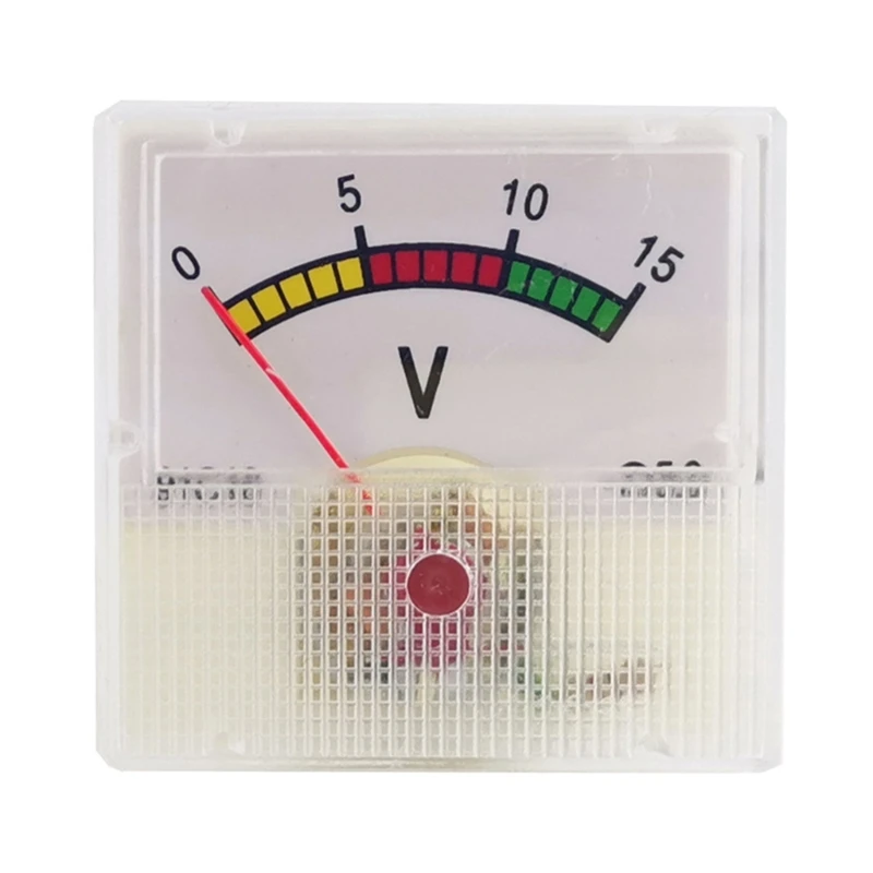 Analog Voltmeter DC0-15V Rectangle Analog Volts Panel Meter Gauge Mechanical Pointers Type Voltmeter Dropship